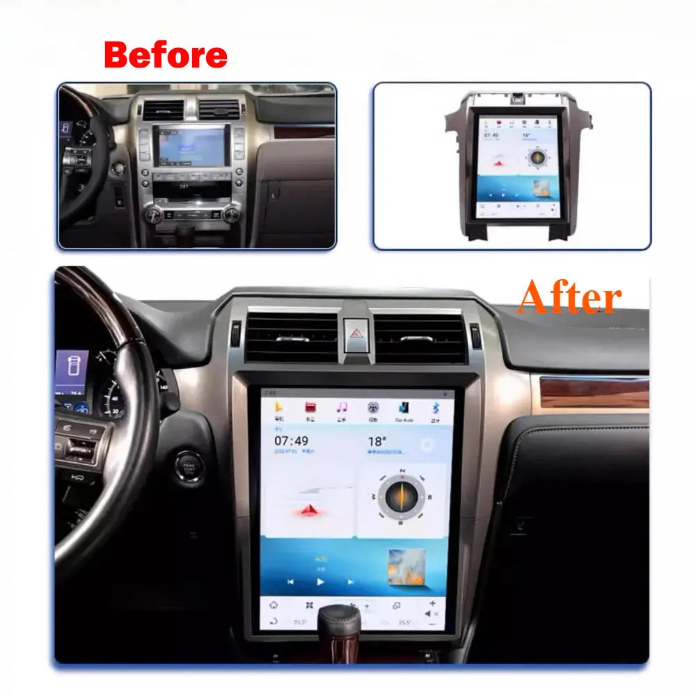 15" For Lexus GX400 GX460 2010-2019 Car Radio Headunit Stereo Carplay Upgrade Tesla Style Screen Android Auto GPS Navigation Multimedia Player Carputech