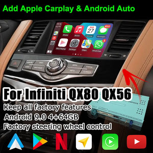 Apple Carplay Android Auto Upgrade Module box for Infiniti Q50 QX50 QX60 QX80 2012-2024 with GPS navigation Carputech