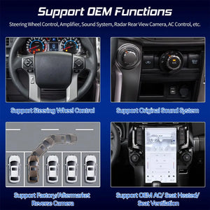 13.6" Qualcomm For Toyota 4Runner 2009-2020 Car Radio Stereo Carplay Upgrade Tesla Style Screen Android Auto GPS Navigation Multimedia Player Carputech
