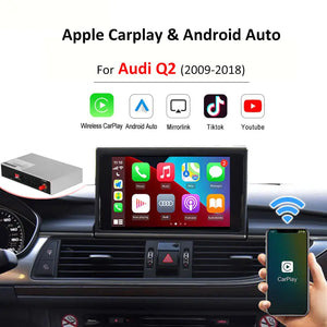 Wireless CarPlay Android Auto Module Interface for Audi Q2 2008-2022, with AirPlay Mirror Link Car Play Functions Carputech