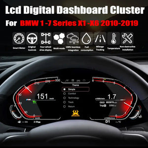 LCD Digital Dashboard Cluster For BMW 1 2 3 4 5 6 7 Series X1 X2 X3 X4 X5 X6 GT 2010-2019 Car Panel Speedometer Virtual Cockpit Carputech