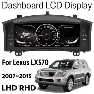 For Lexus LX570 2007-2017 12.3" LCD Digital Dashboard Cluster Car Panel Speedometer Virtual Cockpit Carputech
