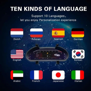 For Maserati GranTurismo GT/GranCabrio GC/ Quattroporte 2004-2018 12.3" LCD Digital Dashboard Cluster Car Panel Speedometer Virtual Cockpit Carputech