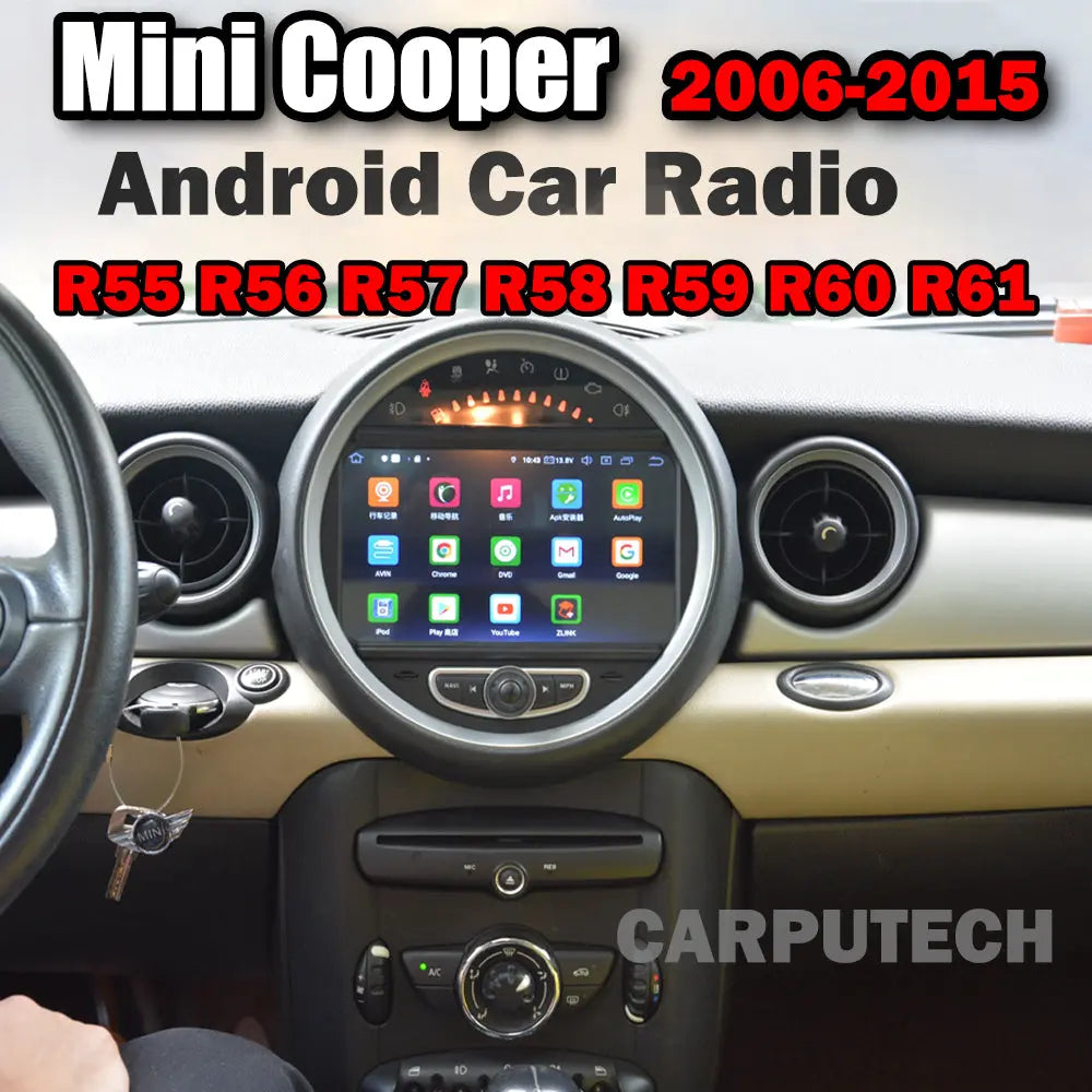 8" For MINI Cooper R55 R56 R57 R58 R59 R60 R61 2006-2015 Car Radio Stereo Carplay Upgrade Screen Android Auto GPS Navigation Multimedia Player Carputech