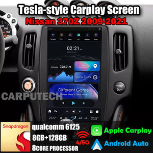 13.6" Qualcomm For Nissan 370Z 2009-2021 Car Radio Stereo Carplay Upgrade Tesla Style Screen Android Auto GPS Navigation Multimedia Player Carputech