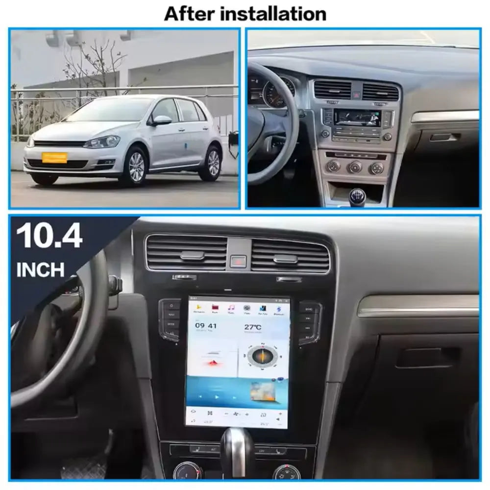 10.4" For Volkswagen VW Golf 2013-2019 Car Radio Headunit Stereo Carplay Upgrade Tesla Style Screen Android Auto GPS Navigation Multimedia Player Carputech
