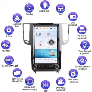 13.6" Qualcomm For Infiniti FX37 2009-2016 Car Radio Stereo Carplay Upgrade Tesla Style Screen Android Auto GPS Navigation Multimedia Player Carputech