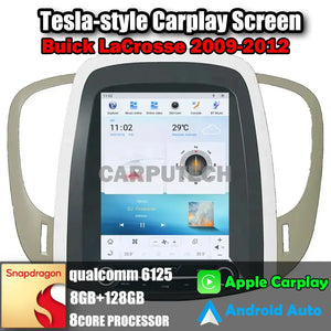 10.4" For Buick LaCrosse 2009-2012 Car Radio Headunit Stereo Carplay Upgrade Tesla Style Screen Android Auto GPS Navigation Multimedia Player Carputech