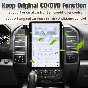 For Ford F350 2017-2022 Car Radio Stereo Carplay Upgrade Tesla Style Screen 14.4" Qualcomm Android Auto GPS Navigation Multimedia Player Carputech