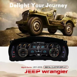 12.3" LCD Digital Dashboard Cluster For Jeep Wrangler 2010-2018 Car Panel Speedometer Virtual Cockpit Carputech