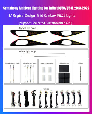 Car Interior Ambient Lighting for Infiniti Q50/Q50L 2013-2022 original style modification - Carputech