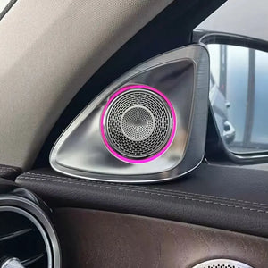 64 Colors Ambient Lighting Kits for Mercedes-Benz E-Class W213 2016-2022 Rotary Tweeter Atmosphere Light Luminous Turbine Vent Speaker Cover Carputech