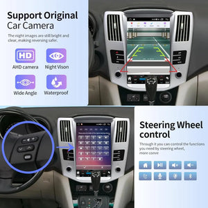 12.1" Qualcomm For Lexus RX RX300 RX330 RX350 RX400H 2004-2008 Car Radio Stereo Carplay Upgrade Tesla Style Screen Android Auto GPS Navigation Multimedia Player Carputech