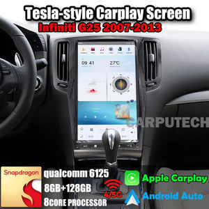 13.6" Qualcomm For Infiniti G25 2007-2013 Car Radio Stereo Carplay Upgrade Tesla Style Screen Android Auto GPS Navigation Multimedia Player Carputech
