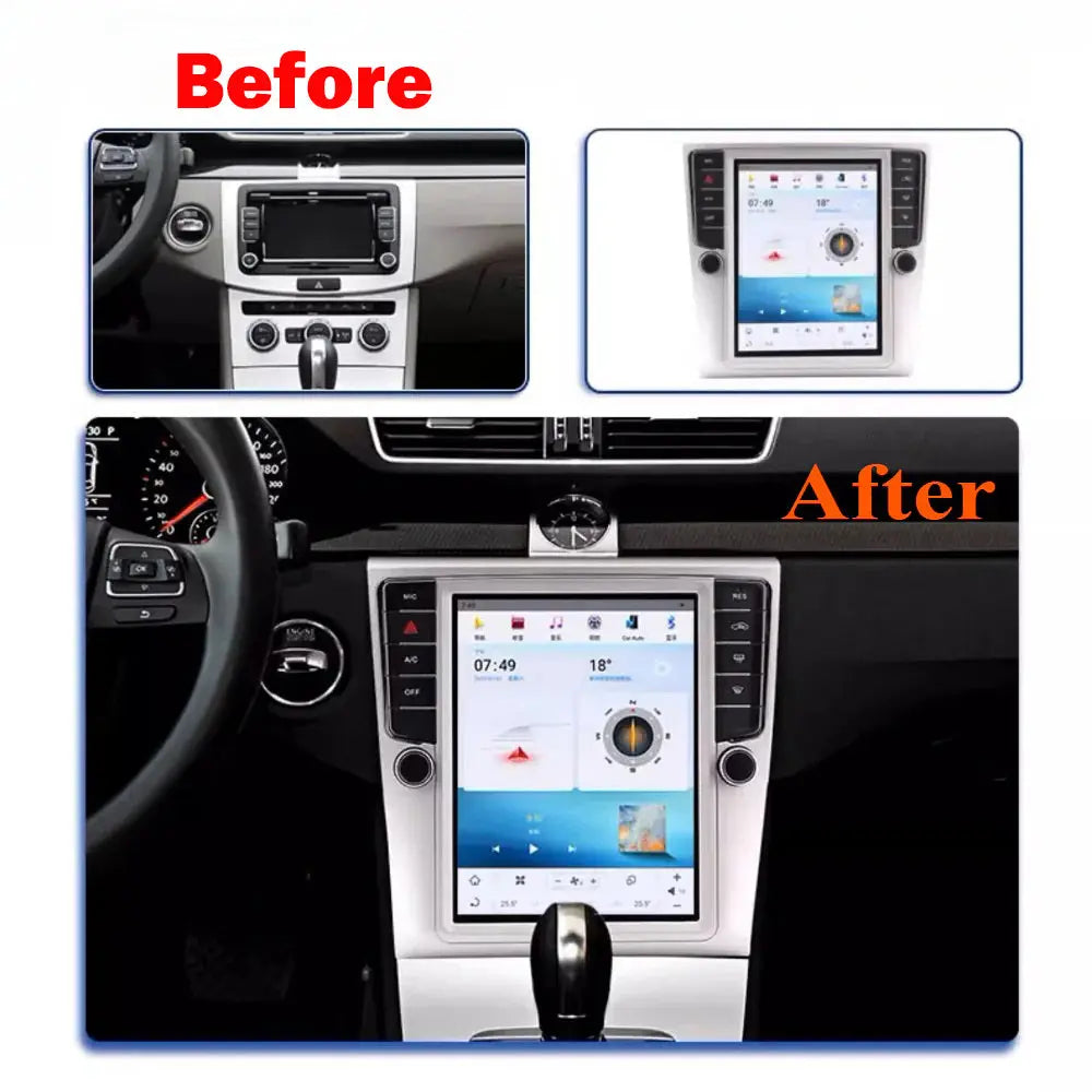10.4" For Volkswagen Magotan/CC 2007-2016 Car Radio Headunit Stereo Carplay Upgrade Tesla Style Screen Android Auto GPS Navigation Multimedia Player Carputech