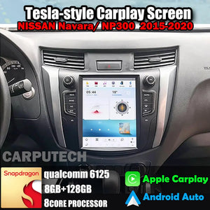 10.4" For NISSAN Navara/ NP300 2015-2020 Car Radio Headunit Stereo Carplay Upgrade Tesla Style Screen Android Auto GPS Navigation Multimedia Player Carputech