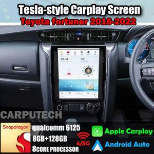 12.1" For Toyota fortuner 2016-2022 Car Radio Stereo Carplay Upgrade Tesla Style Screen Android Auto GPS Navigation Multimedia Player Carputech