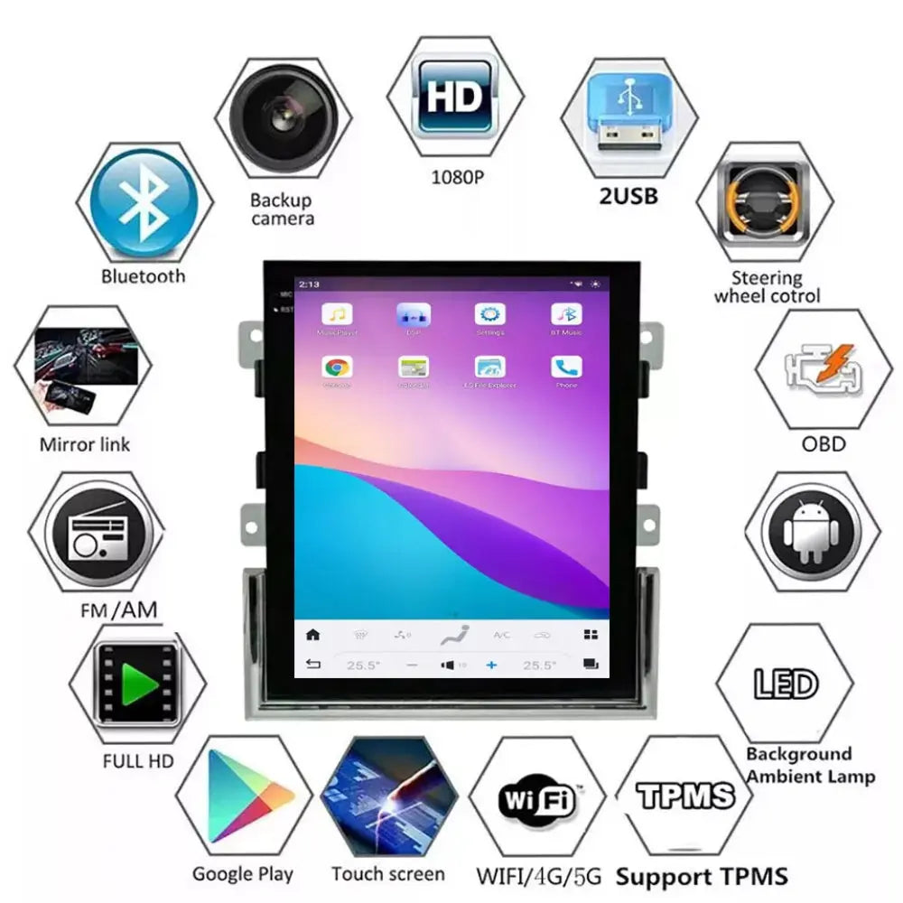 10.4" Qualcomm For Porsche Macan 2014-2019 Car Radio Stereo Carplay Upgrade Tesla Style Screen Android Auto GPS Navigation Multimedia Player Carputech