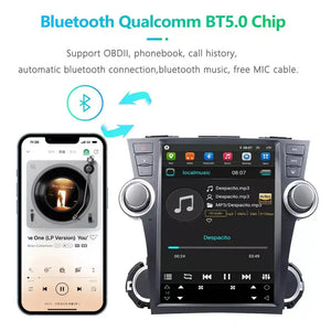 12.1" Qualcomm For Toyota Highlander 2008-2014 Car Radio Stereo Carplay Upgrade Tesla Style Screen Android Auto GPS Navigation Multimedia Player Carputech