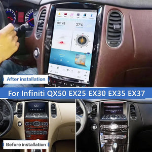 12.1" Qualcomm For Infiniti QX50 2008-2017 Car Radio Stereo Carplay Upgrade Tesla Style Screen Android Auto GPS Navigation Multimedia Player Carputech