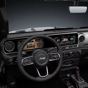 Jeep Wrangler 2018-2024 Digital Dashboard Cluster Dual Screen Car Radio Strip Screen CarPlay Android Auto Speed Meter Screen Carputech