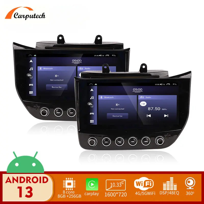Carputech 10.33 Inch Android 13 Car Multimedia Player For Maserati GranTurismo GT GC 2007 - 2017 8G+128G GPS Stereo Car Radio Carputech