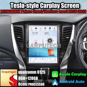 12.1" For MITSUBISHI Pajero Sport/Montero sport 2016-2019 Car Radio Headunit Stereo Carplay Upgrade Tesla Style Screen Android Auto GPS Navigation Multimedia Player Carputech