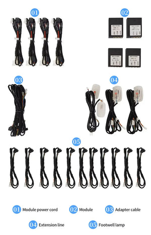 Full Set 64 Colors Ambient Lighting Kit for Mercedes Benz S-Class W222 2014-2020 Carputech