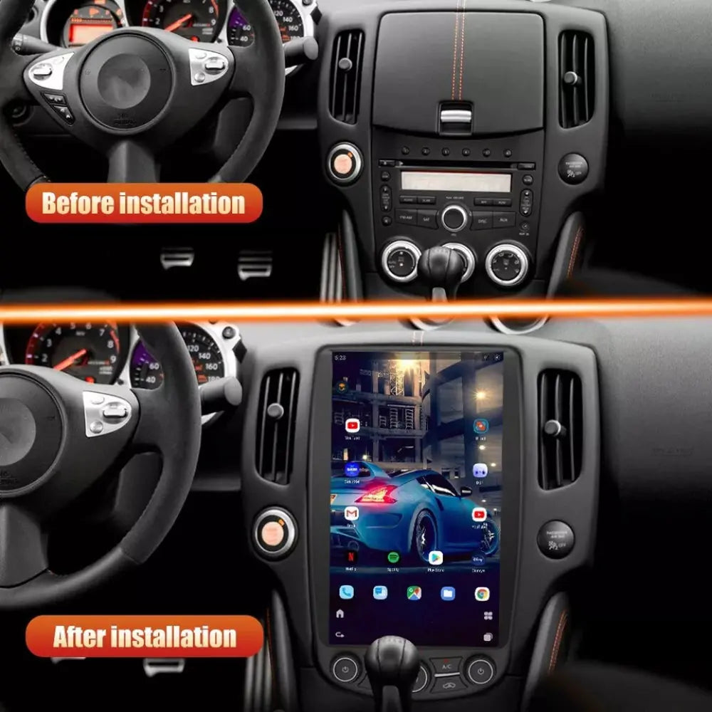 13.6" Qualcomm For Nissan 370Z 2009-2021 Car Radio Stereo Carplay Upgrade Tesla Style Screen Android Auto GPS Navigation Multimedia Player Carputech