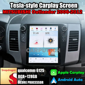 10.4" For MITSUBISHI Outlander 2006-2013 Car Radio Headunit Stereo Carplay Upgrade Tesla Style Screen Android Auto GPS Navigation Multimedia Player Carputech