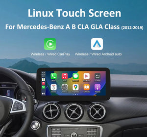 For Mercedes-Benz A B CLA GLA Class W176 W246 2012-2019 12.3inch Wireless Apple CarPlay Android Auto Multimedia Linux Display Screen Carputech