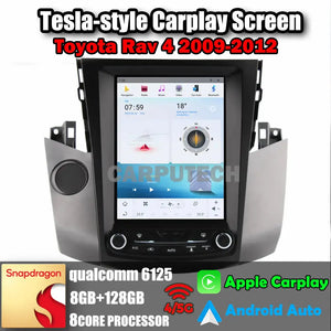 10.4" For Toyota Rav 4 2009-2012 Car Radio Headunit Stereo Carplay Upgrade Tesla Style Screen Android Auto GPS Navigation Multimedia Player Carputech