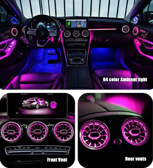 64 Colors Premium Car Interior Ambient Lighting for Mercedes Benz C-class W205/ GLC X253 2015-2021 Dream Color Car Atmosphere Lamp Carputech