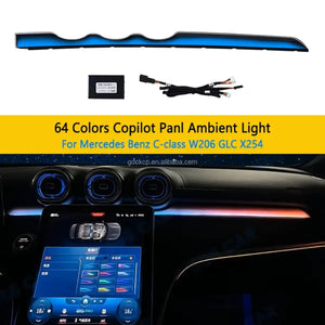 Full Set 64 Colors Car Interior LED Lighting Car Ambient Lighting Kit for Mercedes Benz C-class W206 / GLC X254 2022-2025 Carputech