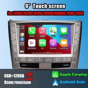 9" Touch Screen Radio Android Intelligent System Apple Carplay Car Video Player Central Multimedia Stereo Screen For LEXUS IS200 IS250 IS300 IS300C Carputech