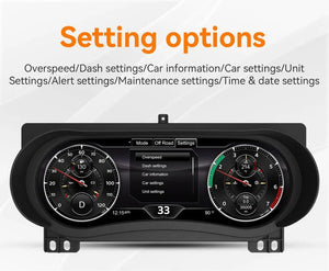 12.3" LCD Digital Dashboard Cluster For JEEP Wrangler 2018-2023 Car Panel Speedometer Virtual Cockpit Carputech