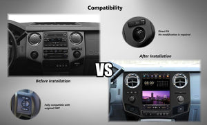 12.1" Tesla-Style Android Screen for Ford F-250 F-350 2009–2016 | Wireless CarPlay & Android Auto Carputech