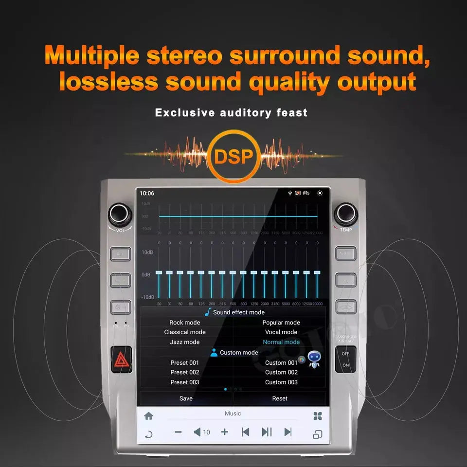 12.1" Qualcomm For Toyota Tundra 2014-2021 Car Radio Stereo Carplay Upgrade Tesla Style Screen Android Auto GPS Navigation Multimedia Player Carputech