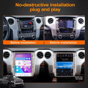 12.1" Qualcomm For Toyota Tundra 2014-2021 Car Radio Stereo Carplay Upgrade Tesla Style Screen Android Auto GPS Navigation Multimedia Player Carputech