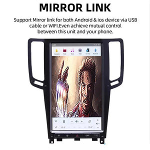 13.6" Qualcomm For Infiniti G37 2007-2013 Car Radio Stereo Carplay Upgrade Tesla Style Screen Android Auto GPS Navigation Multimedia Player Carputech