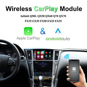For Infiniti Q50 QX50 QX60 Q70 QX70 FX35 GX35 FX50 EX25 EX35 Nissan Patrol Apple Carplay & Android Auto Module 2010-2020 Carputech