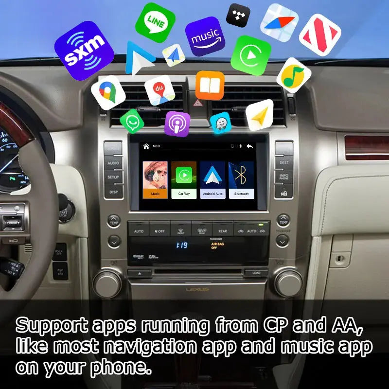 Wireless Carplay&Android Auto Interface Box for Lexus GX460 2014-2021 with Phone Mirror Link Carplay Upgrade Module Carputech