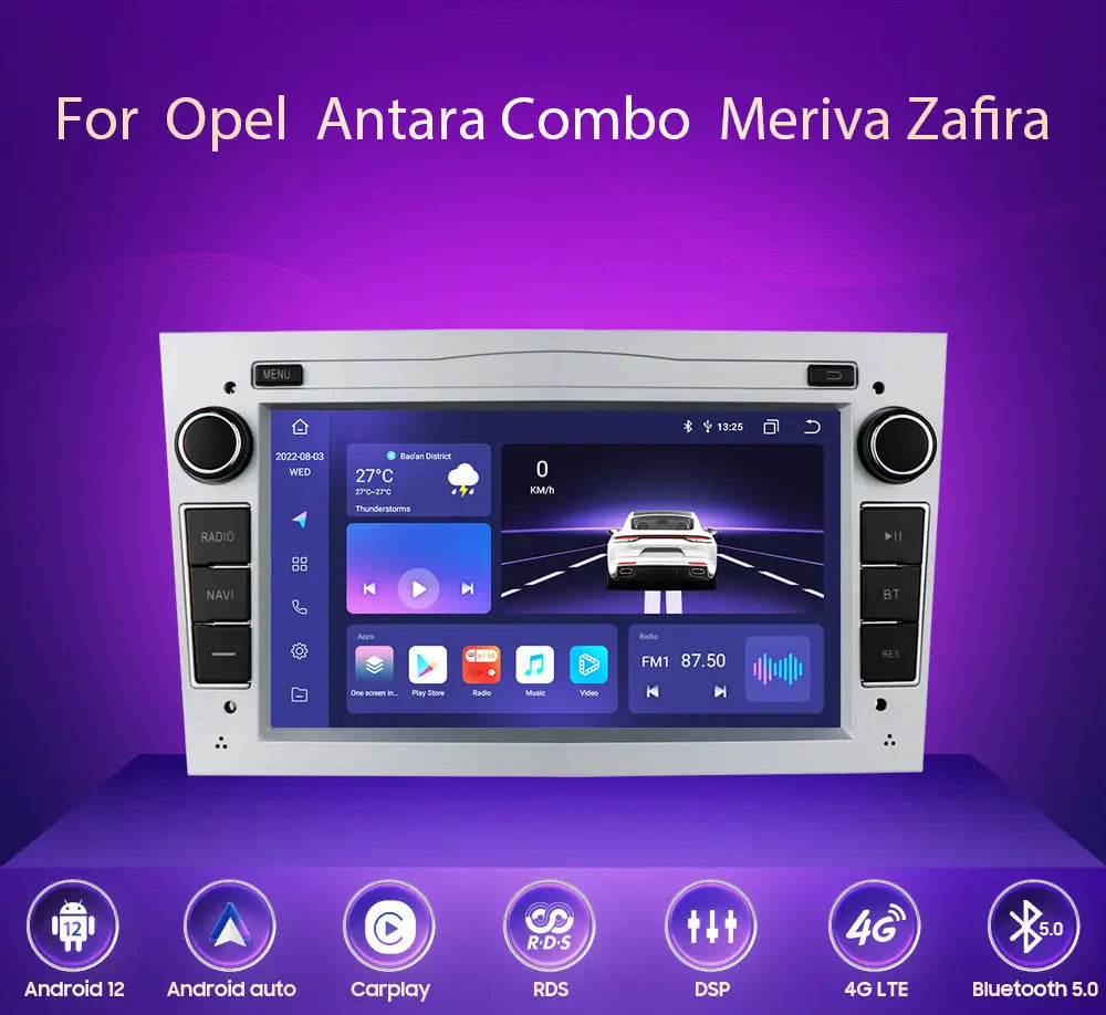 For Opel Astra H J Vectra Vauxhall Antara Zafira Corsa C D Vivaro Meriva Veda Android 12.0 Car Radio wireless CarPlay Android Auto Carputech