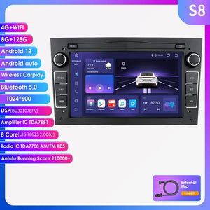 For Opel Astra H J Vectra Vauxhall Antara Zafira Corsa C D Vivaro Meriva Veda Android 12.0 Car Radio wireless CarPlay Android Auto Carputech