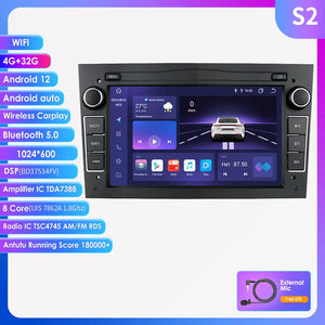 For Opel Astra H J Vectra Vauxhall Antara Zafira Corsa C D Vivaro Meriva Veda Android 12.0 Car Radio wireless CarPlay Android Auto Carputech