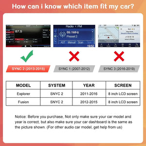 Wireless Carplay Module For Ford Sync 2 System 8 inch LCD Screen Carputech