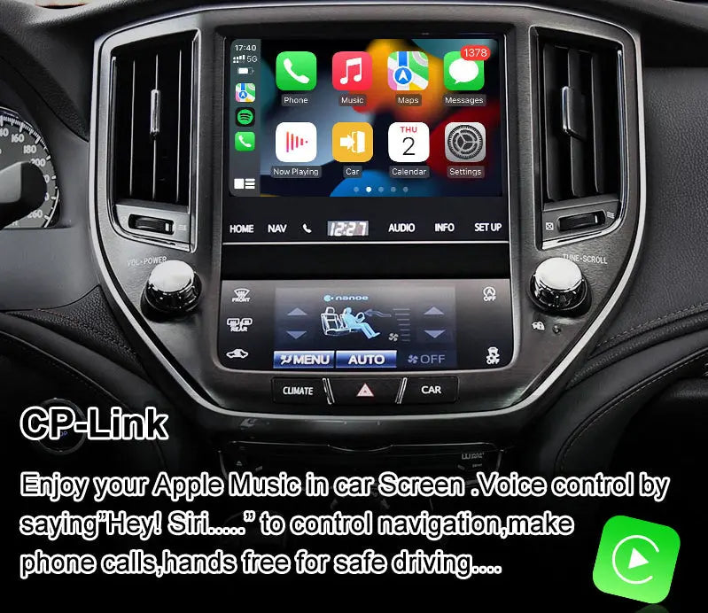 Carputech Wireless Apple Carplay / Android Video interface Module for Toyota Crown 2013-2021 AWS210 215 204 with YT, NF,Google play LX570 GX460 Carputech