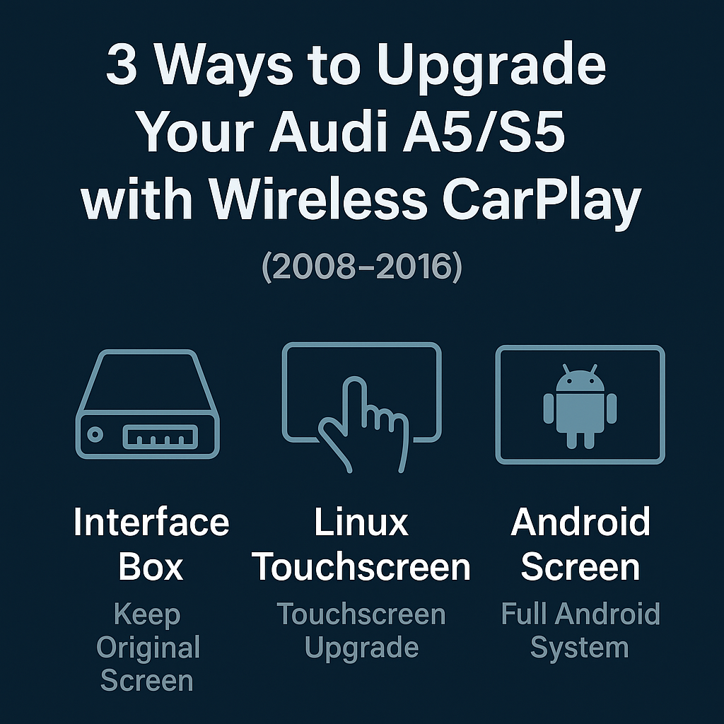 3 Ways to Upgrade Your Audi A4 S4 A5 S5 with Wireless CarPlay Android Auto(2008–2016)