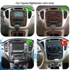 Autoradio 12,1" Qualcomm pour Toyota Highlander 2001-2007, stéréo, Carplay, mise à niveau, écran de style Tesla, Android Auto, navigation GPS, lecteur multimédia