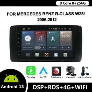 For Mercedes Benz R-Class W251 2006-2012 R280 R300 R320 R350 R500 R63AMG Car Radio Android 12 Stereo CarPlay Navigation Carputech